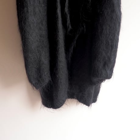 80s floral embroidered fuzzy long cardigan
