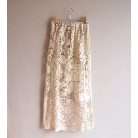 original remake lace patchwork maxi skirt 【A】