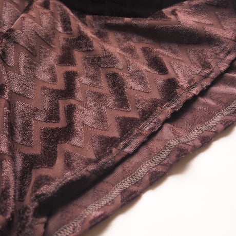 80〜90s zigzag velours maxi skirt
