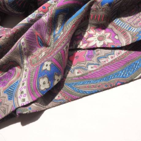 80s floral × paisley oversized design midi dress