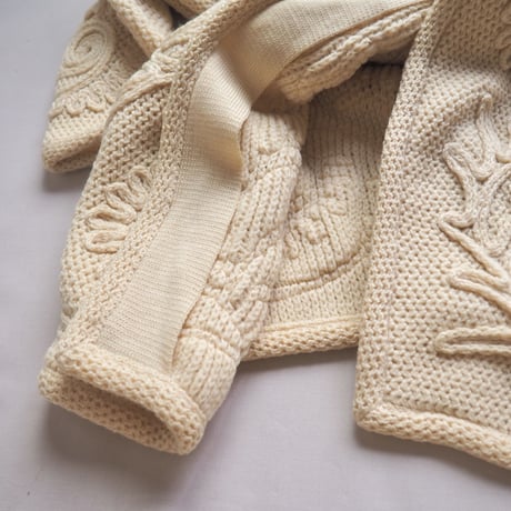 vintage embroidered design long cardigan