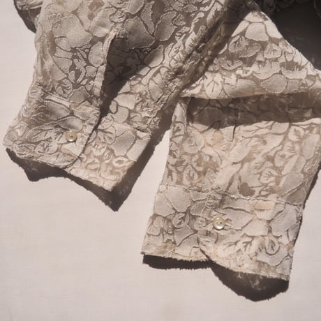 "Notations" floral sheer blouse