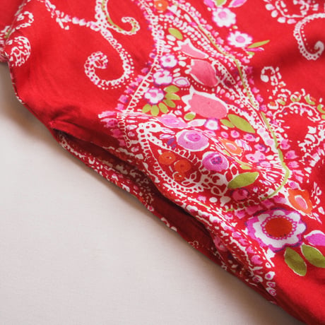 vintage rayon floral paisley kaftan dress