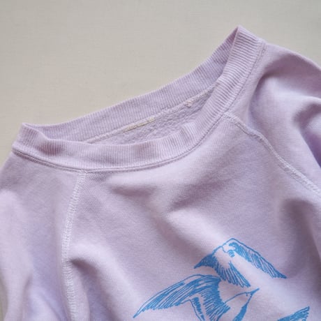 vintage lavender bird print sweat