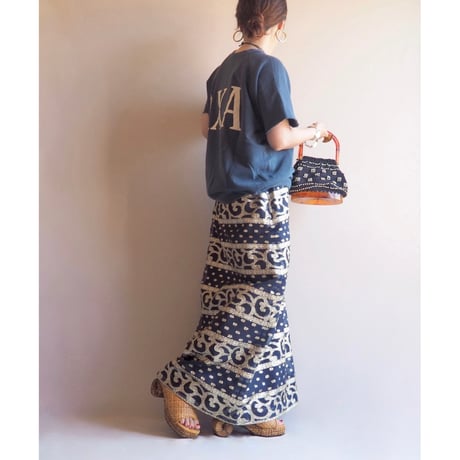 70s "Nelly De Grab" sheer metallic maxi skirt