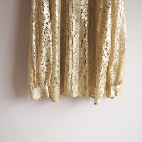 60〜70s "Lady Winn of California by Teddi" gold lace blouse
