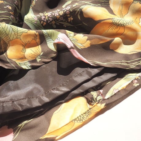 70s floral sheer L/S maxi dress