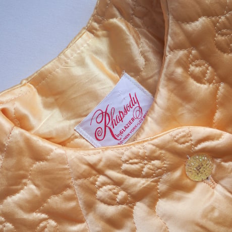 60〜70s "RHAPSODY by GLAZIER" scallop quilted robe