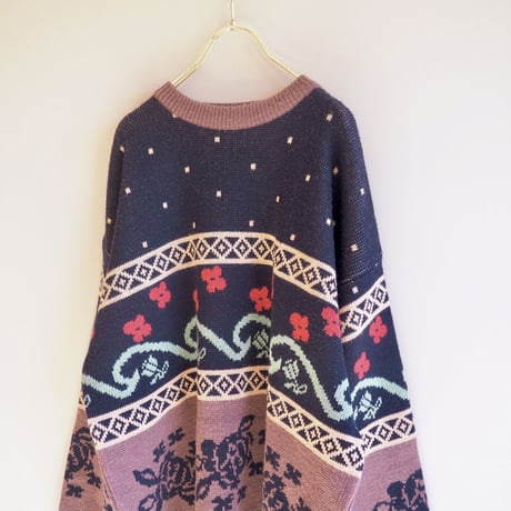 vintage floral pattern sweater