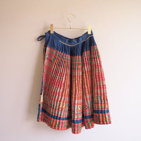 80s hmong embroidered wrap skirt