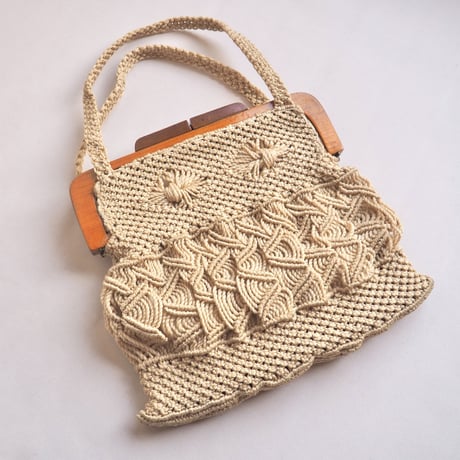 70〜80s wood woven bag