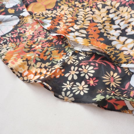 70s flare sleeve floral sheer maxi dress