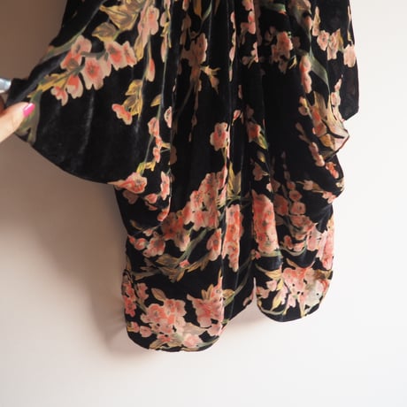 vintage floral velvet burnout robe