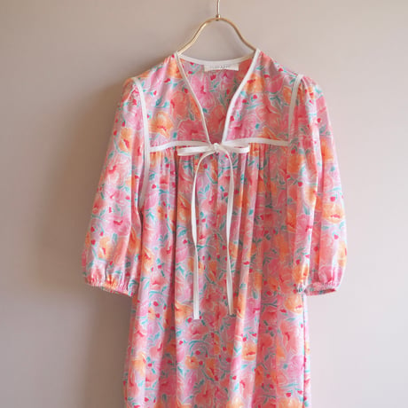 70〜80s "KOMAR" floral house maxi dress