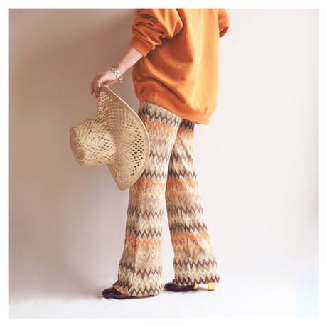 made in Italy metallic knit flare pants
