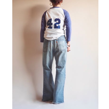 80〜90s numbering print raglan tee