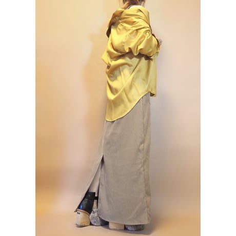 oversized yellow satin shirts