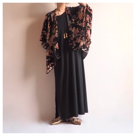 vintage floral velvet burnout robe