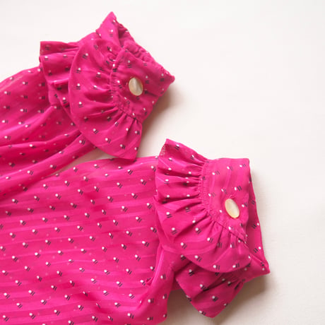 "Josephine" semi sheer ruffle blouse