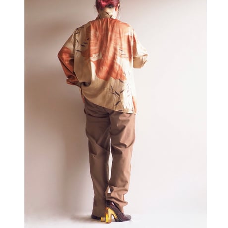 90s floral satin blouse