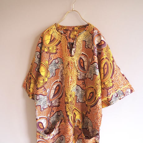 vintage african batik embroidered blouse