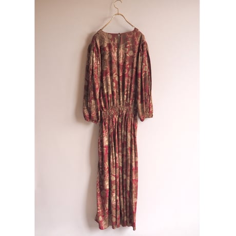 80s "Diane Freis" botanical design maxi dress