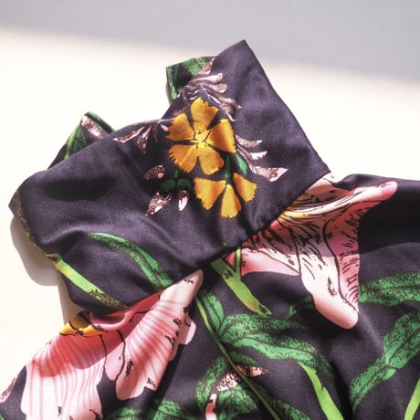 70s floral jersey turtleneck maxi dress