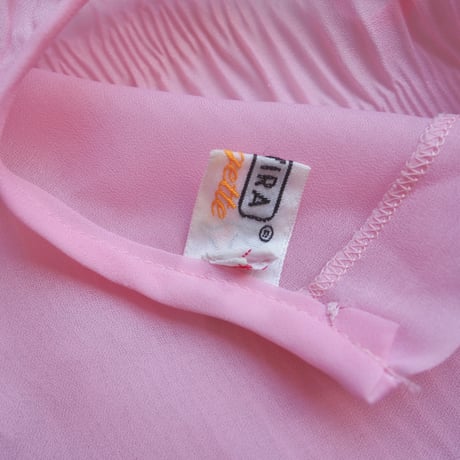 60s "TREVIRA" pleated sleeveless sheer blouse