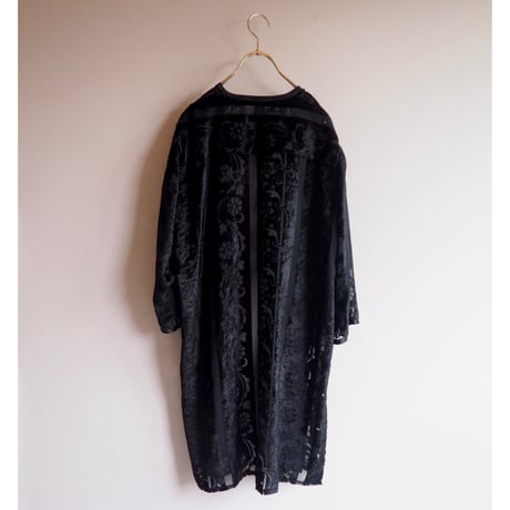 vintage floral velvet sheer robe