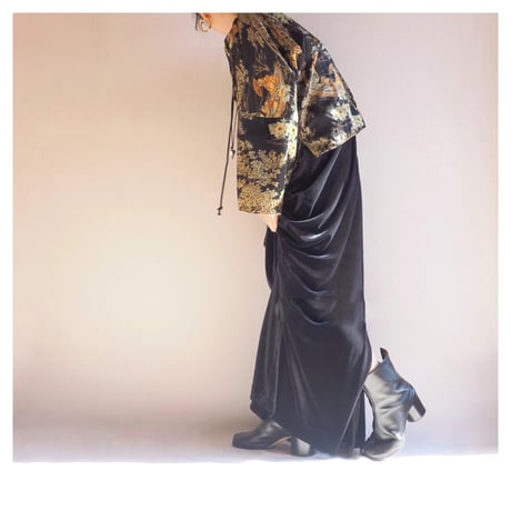"R&M Richards" velours sleeveless maxi dress