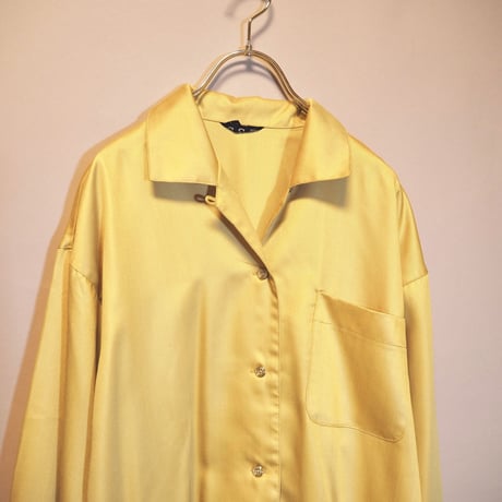 oversized yellow satin shirts