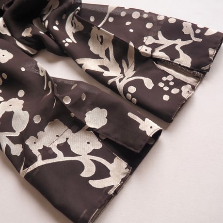 "Boutique EUROPA" brown sheer floral blouse