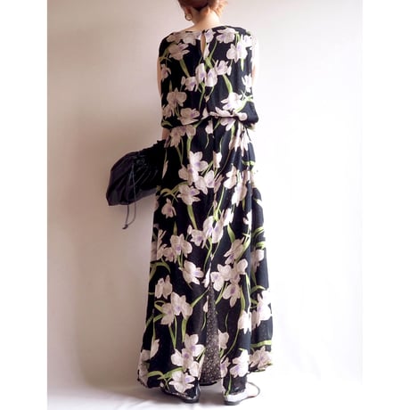 90s rayon reversible orchid sleeveless maxi dress