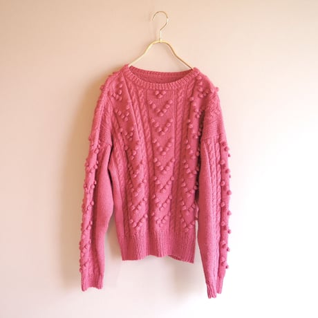 vintage pink popcorn sweater