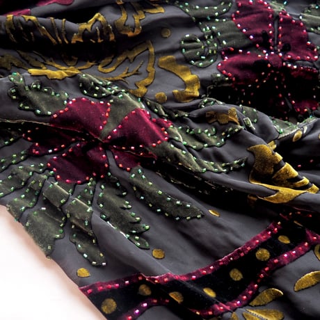 "MSK" floral silk burnout tassel robe