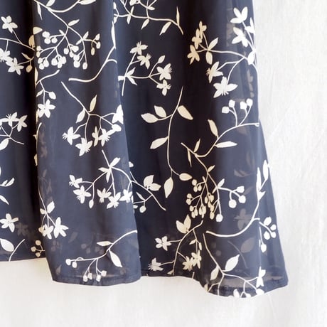 vintage black floral maxi skirt