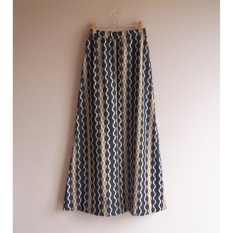 60〜70s "GLENAYR Kitten" abstract maxi skirt