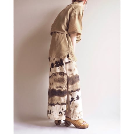 vintage silk abstract maxi skirt