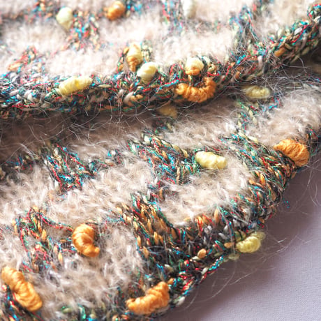 vintage nep yarn metallic design sweater