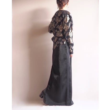 80s〜 "JH Collectibles" metallic floral blouse