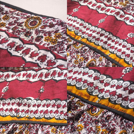 70s pakistan cotton floral maxi dress