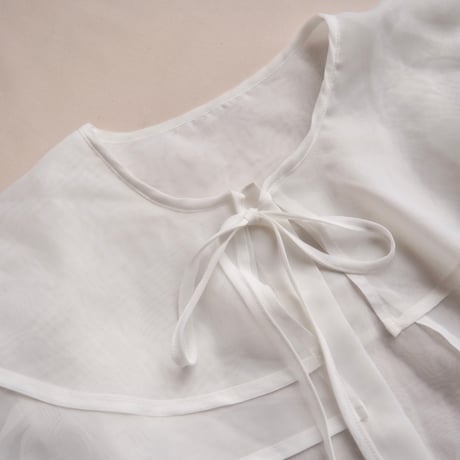 "Vera Mont" big collar sheer blouse