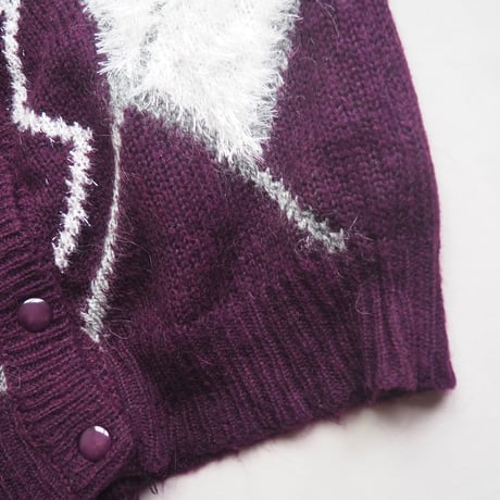 "Sangang" shaggy design knit cardigan