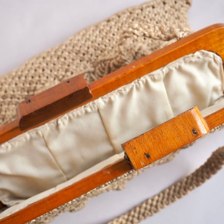70〜80s wood woven bag