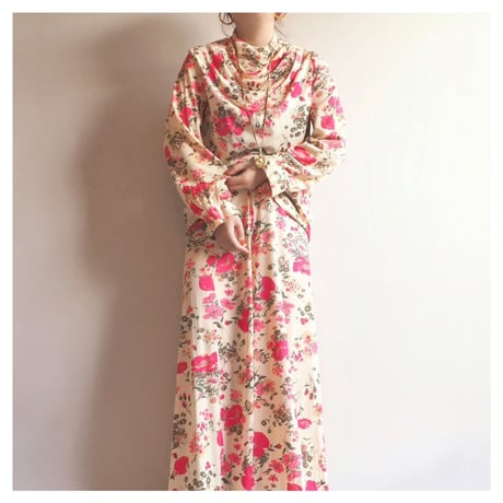 70s floral blouse & flare pants set