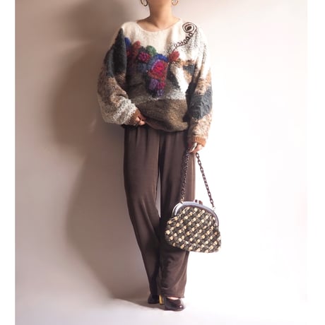 80s "Mariea Kim" floral design sweater