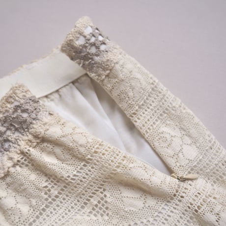 vintage floral crochet midi skirt