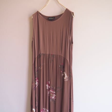 90s floral sleeveless maxi dress