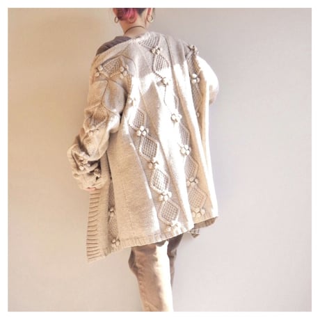 vintage popcorn oversized cardigan