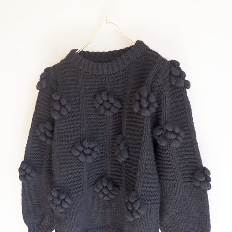 vintage floral popcorn chunky sweater